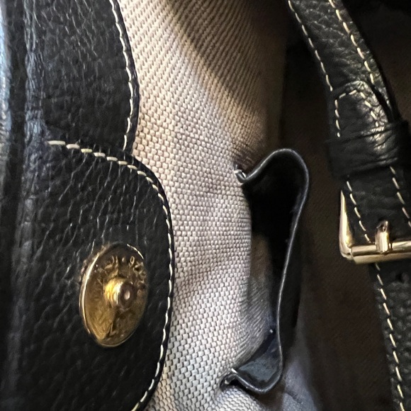 Dooney & Bourke black pebble leather medium satchel. Vintage and rare. - Picture 7 of 9